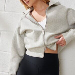 Abercrombie & Fitch YPB neoKNIT MAX Full-Zip Hoodie Light Gray Heather